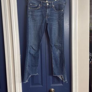Rag & Bone Capri Jeans Frayed Hem Size 29